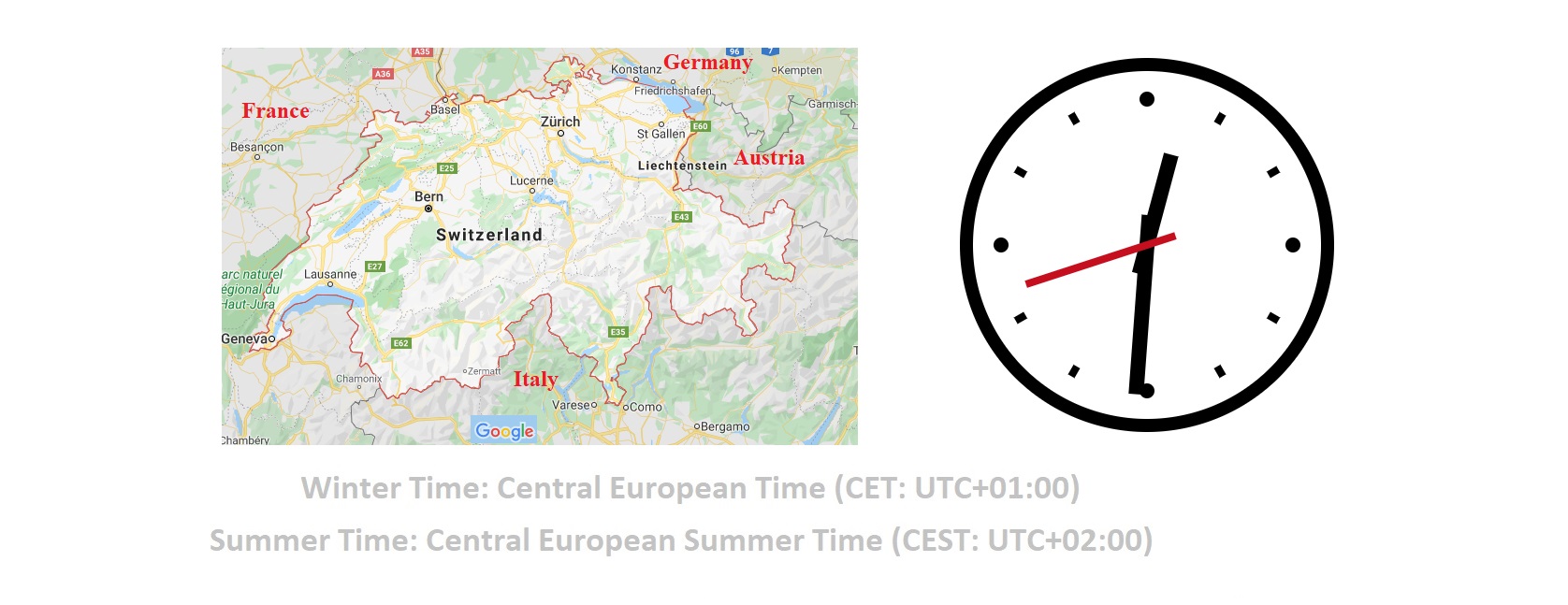 Switzerland Time zones